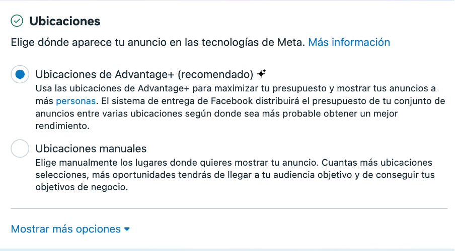Ubicaciones advantage+: email marketing y Facebook Ads
