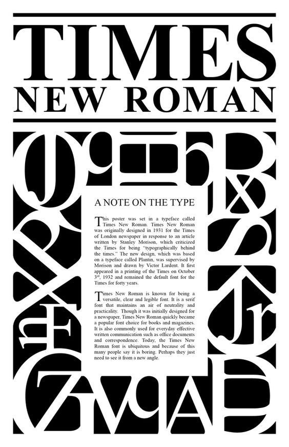 las tipografías más utilizadas en publicidad: Times New Roman