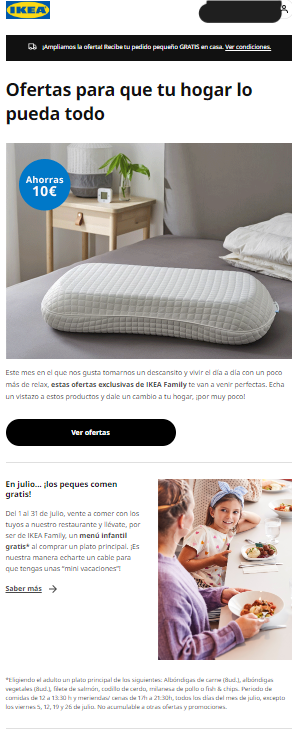 Ejemplo newsletter creativa de IKEA