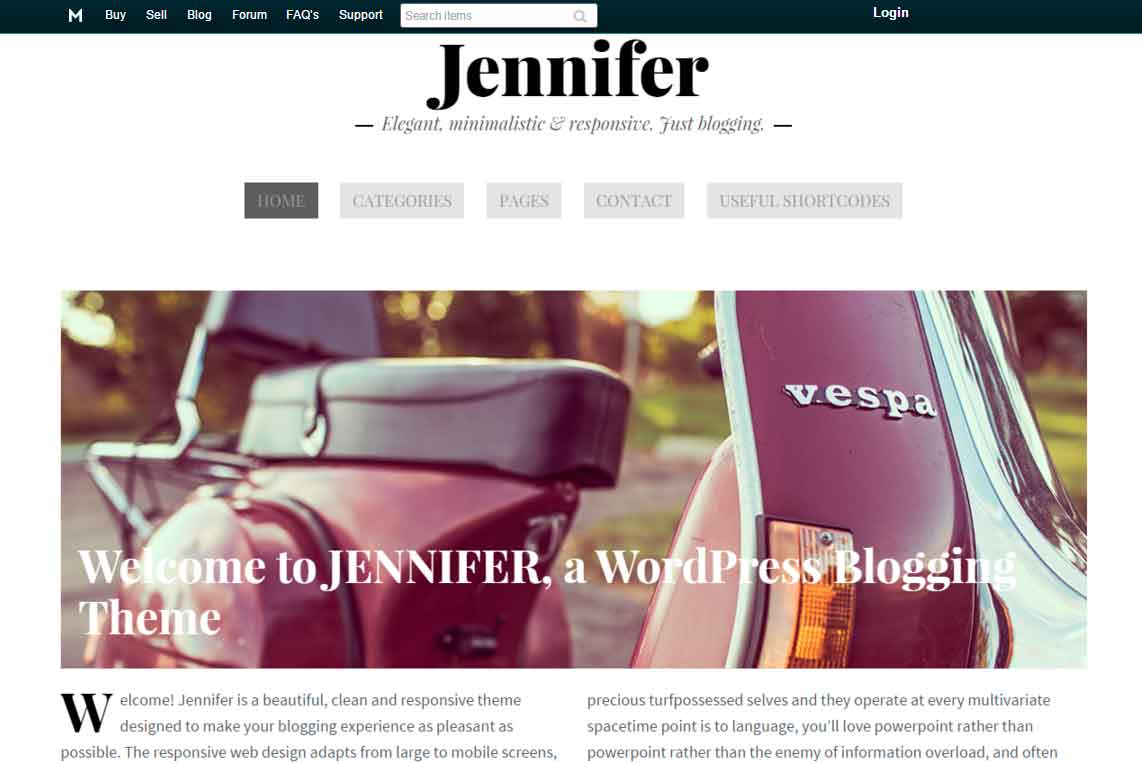 best WordPress templates: Jennifer