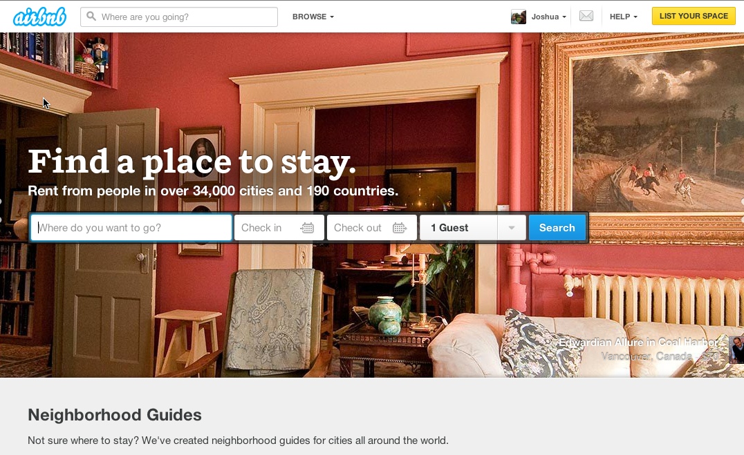 titulares eficaces en landing pages: AirBnB