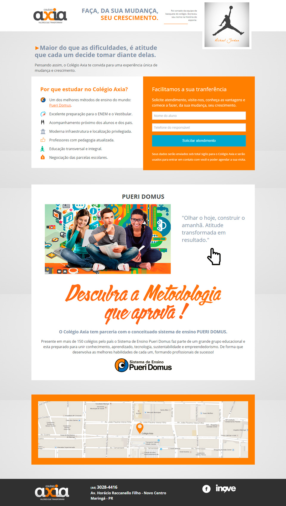 Landing page Colegio Axia