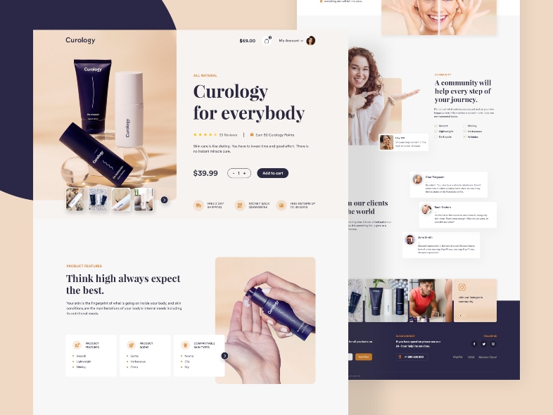 Landing page: Curology 