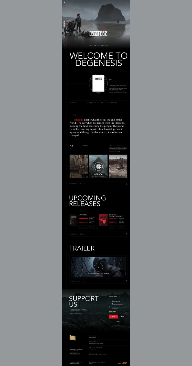 Degenesis landing page