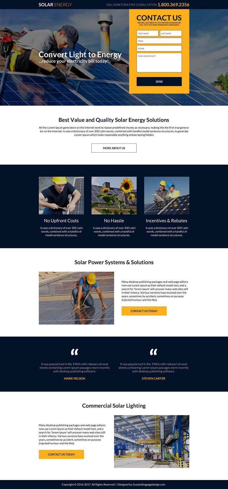 ejemplos de landing pages sobre energías renovables