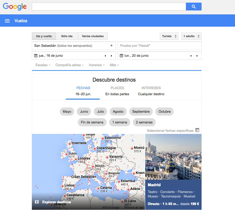 Las mejores webs de viajes: Google Flights