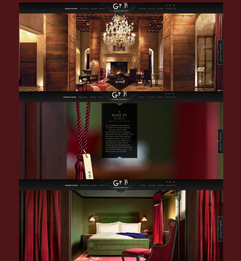 Modelos de landing page para hoteles: Gramercy Park Hotel