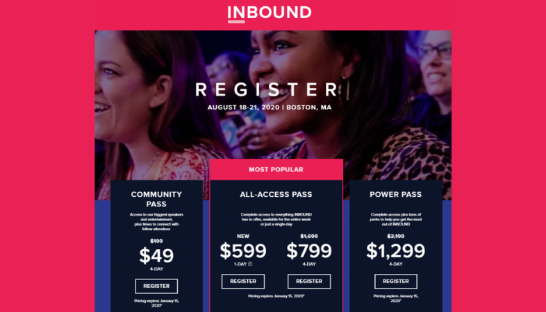 landing page para eventos