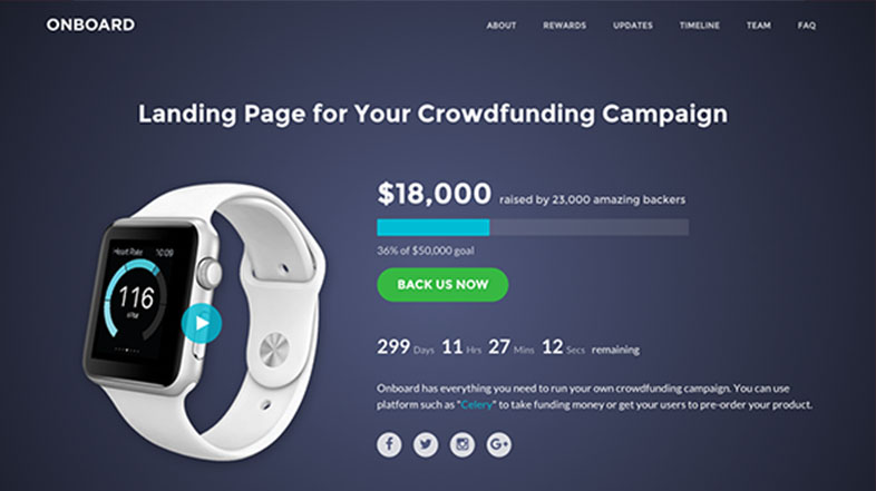 Landing pages crowdfunding