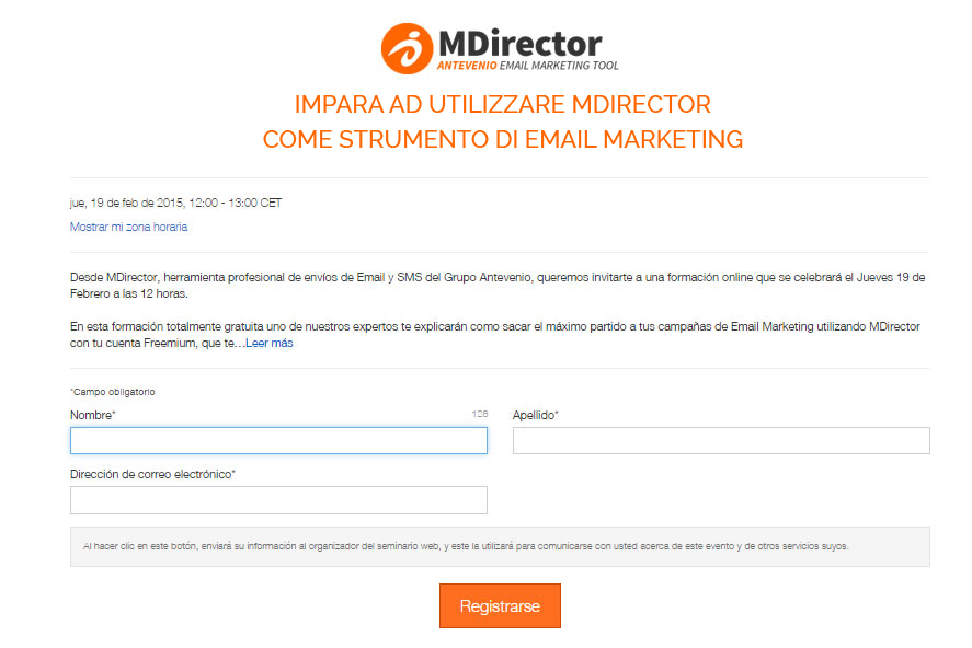 landing page per captare nelle reti sociali