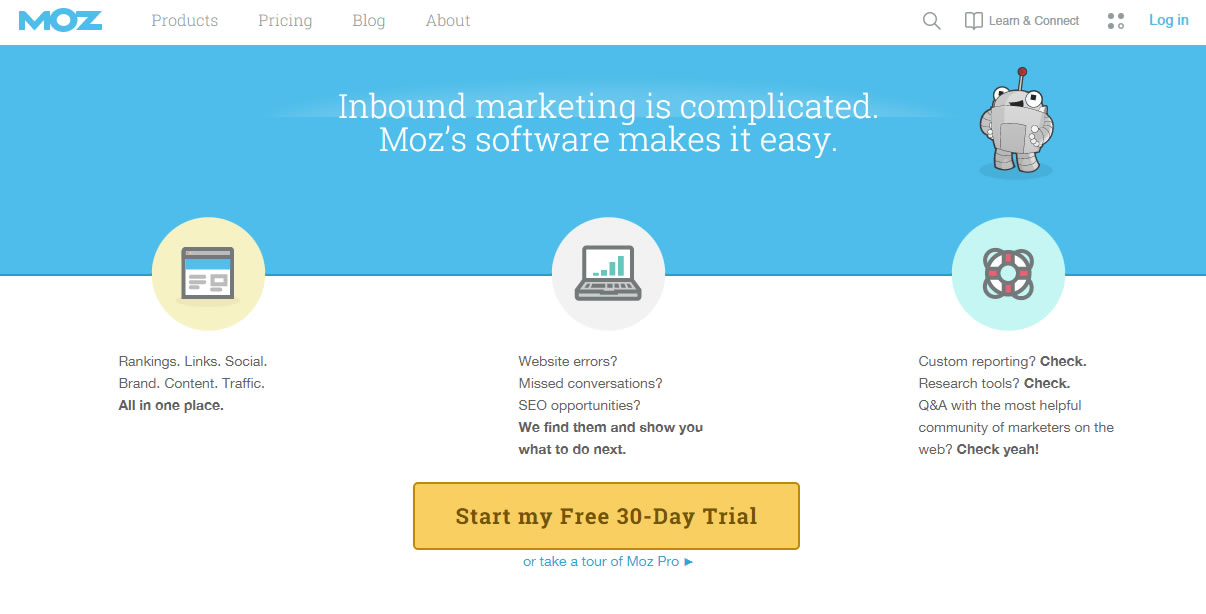 landing page MOZ