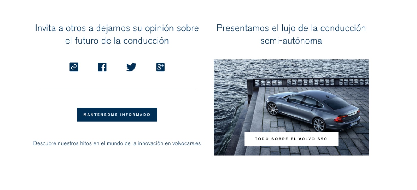 landing pages para captar leads en el sector automovilístico : Volvo