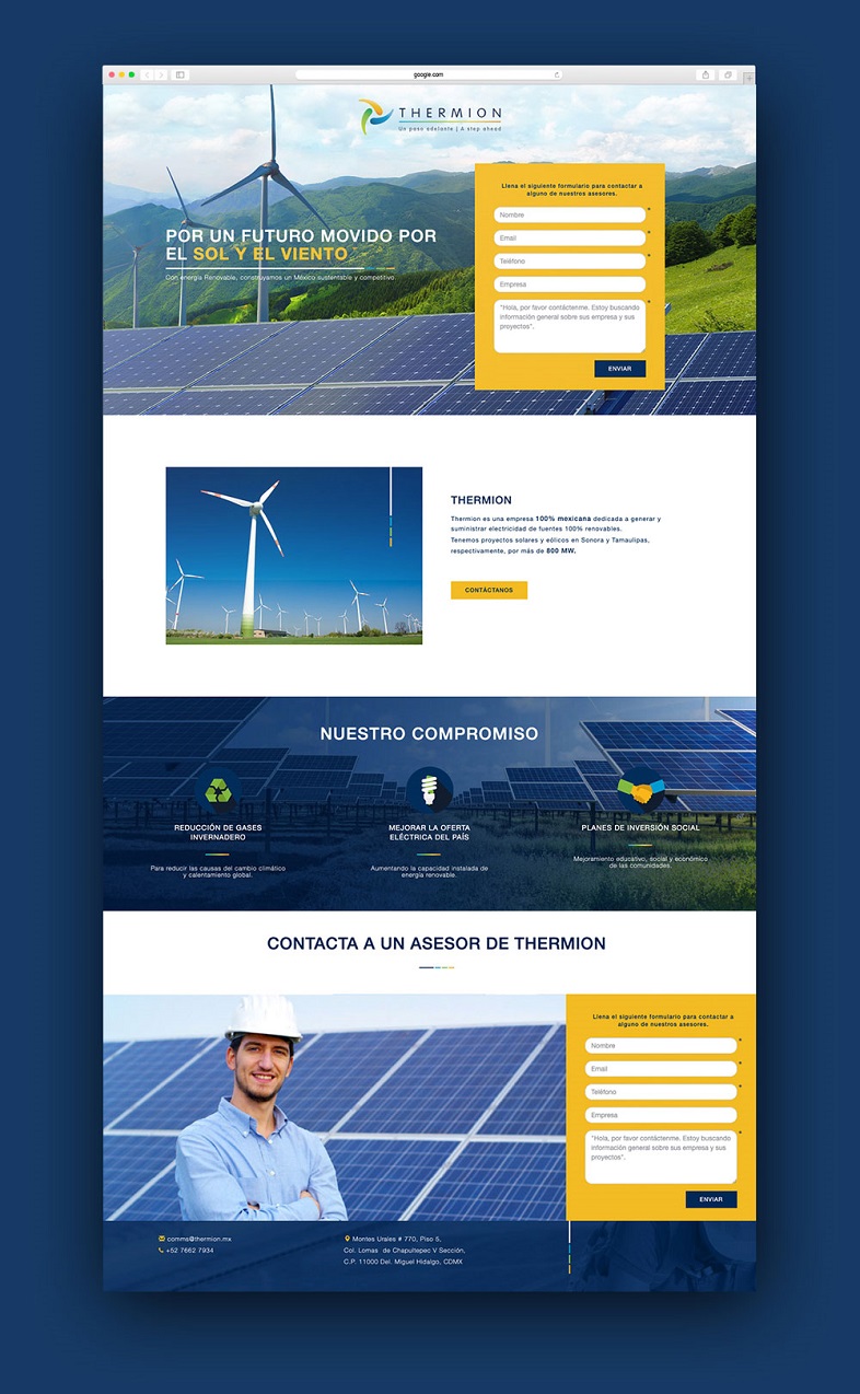 Landing pages de energías renovables