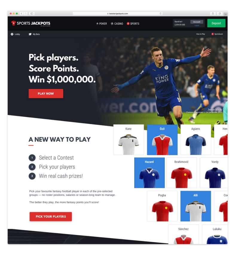 Ejemplos de landing page para el sector deportivo: Sports Jack Spots