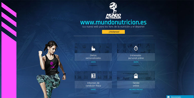 Landing page de Mundo Nutrición