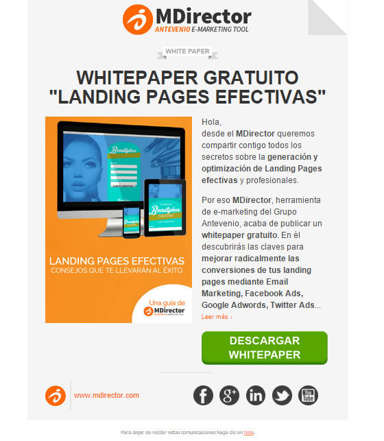 newsletters en los que inspirarse: MDirector