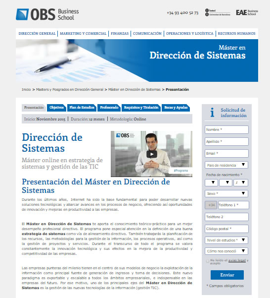 landing pages para anuncios en LinkedIn: OBS