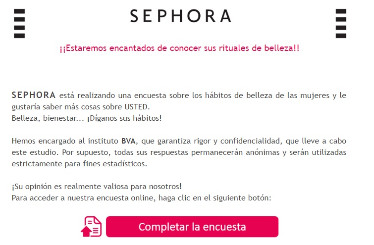 obiettivi con il marketing e-mail sephora