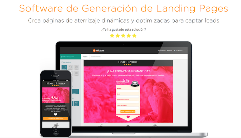 software landing pages MDirector