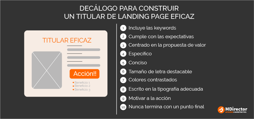 técnicas de diseño para landings: Titular eficaz