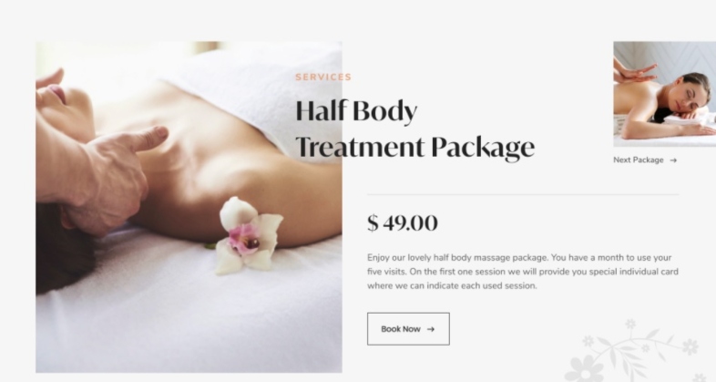 day spa landing page