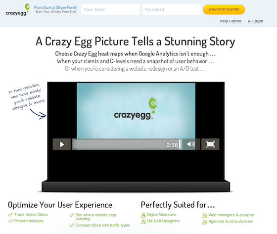 vídeo en landing pages: CrazyEgg