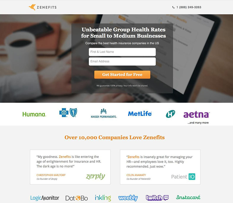 Landing pages B2B