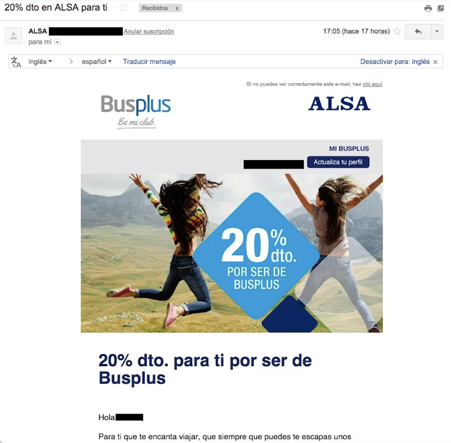 Asuntos de email - ALSA