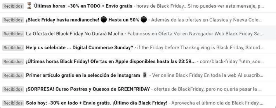 Asuntos de email marketing