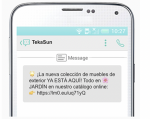 SMS Marketing e commerce sobre lanzamiento de nuevos productos