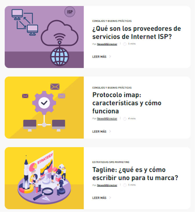  Esempio di thumbnails nel blog di MDirector