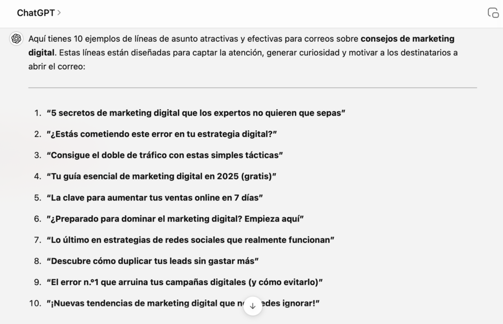 IA chatGPT para marketing