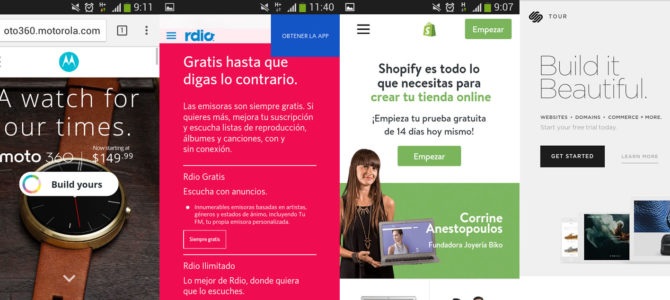 4 landing pages móviles atractivas