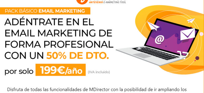 Email Marketing profesional, ahora es posible con el pack básico de MDirector